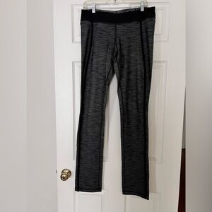 Long lululemon lounge/yoga pants, marle grey and black color.